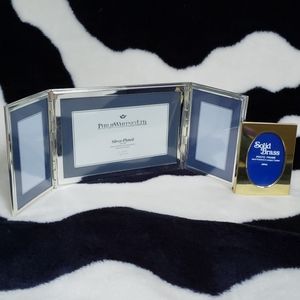 Silver plated frame, 3 in 1 & 1 small brass frame